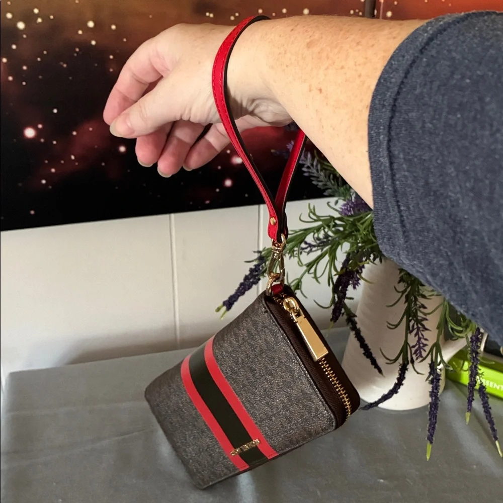 Michael Kors Logo Stripe Continental Wristlet